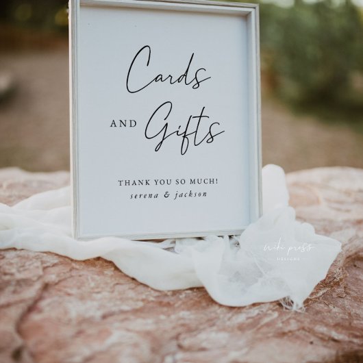 結婚式モダンのカードとギフトサイン ポスター