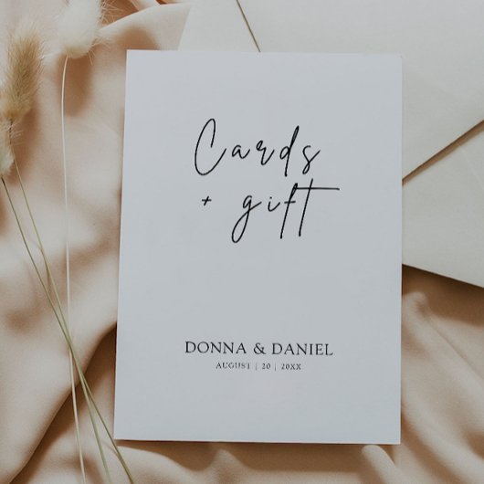 結婚式モダンのカードと贈答用のサイン 招待状