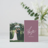 結婚式モダンの写真ありがとう |バラ ポストカード (スタンド正面)