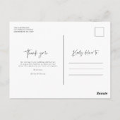 結婚式モダンの写真ありがとう |バラ ポストカード (裏面)