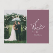 結婚式モダンの写真ありがとう |バラ ポストカード (正面)