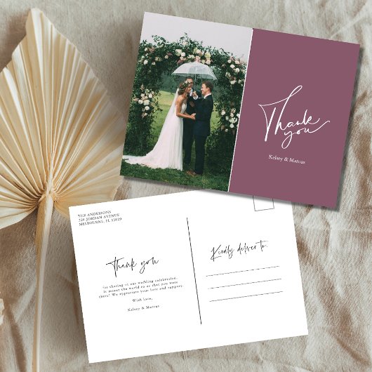 結婚式モダンの写真ありがとう |バラ ポストカード