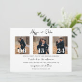 結婚式モダンの写真ミニマル日付の保存 招待状 (スタンド正面)