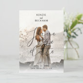 結婚式モダンの写真書道の日付保存 (スタンド正面)