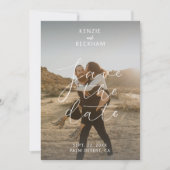 結婚式モダンの写真書道の日付保存 (正面)