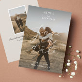 結婚式モダンの写真書道の日付保存