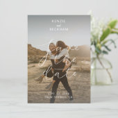 結婚式モダンの写真書道の日付保存 (スタンド正面)