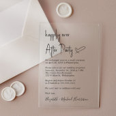 結婚式モダンの披露宴の後ずっと幸せに アクリル招待状