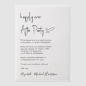 結婚式モダンの披露宴の後ずっと幸せに ベラム紙招待状 (正面)