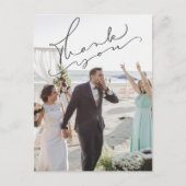 結婚式モダンの日の写真をスクリプトで撮ってくれてありがとう ポストカード (正面)