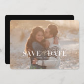 結婚式モダンの日付の保存 セーブザデート (正面/裏面)