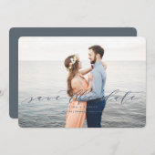 結婚式モダンの日付の保存 セーブザデート (正面/裏面)