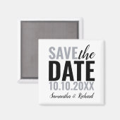 結婚式モダンの日付の保存 マグネット (正面/裏面)