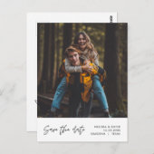 結婚式モダン日付を保存し、カップル写真ポストカー ポストカード (正面/裏面)