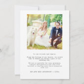 結婚式モダン2日写真ありがとう サンキューカード (裏面)