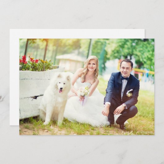 結婚式モダン2日写真ありがとう サンキューカード (正面/裏面)