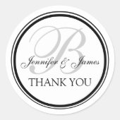結婚式モノグラムのをありがとう ラウンドシール (正面)