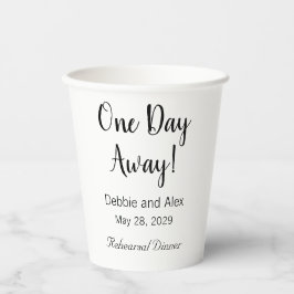 結婚式リハーサルディナーのためのペーパーカップ One Day Away 紙コップ