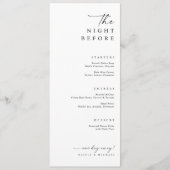 結婚式リハーサルディナーの前夜 メニュー (正面)