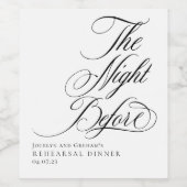 結婚式リハーサルディナーの前夜 ワインラベル (シングルラベル)