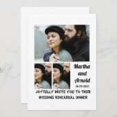 結婚式リハーサルディナー カスタム3枚 フォトコラージュ 招待状 (正面/裏面)