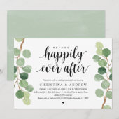 結婚式リハーサルディナー　グリーン ユーカリ 招待状 (正面/裏面)