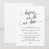 結婚式リハーサルディナー シンプル クラシック ブラック 招待状 (正面/裏面)