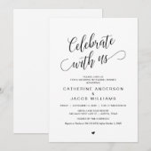 結婚式リハーサルディナー, シンプル クラシック ブラック, 招待状 (正面/裏面)