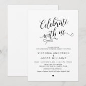 結婚式リハーサルディナー シンプル クラシック ブラック 招待状 (正面/裏面)