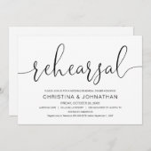 結婚式リハーサルディナー, モダンな筆記体 招待状 (正面/裏面)