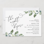 結婚式リハーサルディナー, ユーカリのグリーン 招待状 (正面)