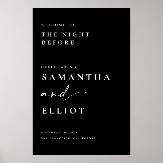 結婚式リハーサル歓迎看板 ミニマルポスター ポスター (正面)