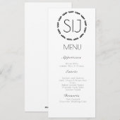 結婚式ロゴ ハートの枝 ミニマリスト ディナーメニュー シーズンカード (正面/裏面)