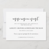 結婚式中止のお知らせカード 招待状 (正面)