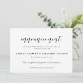 結婚式中止のお知らせカード 招待状 (スタンド正面)