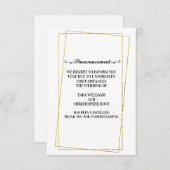 結婚式中止のお知らせカード 案内状 (正面/裏面)