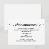 結婚式中止のお知らせカード 案内状 (正面/裏面)