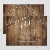 結婚式中止のお知らせ 木目調とライトのカード 招待状 (正面/裏面)