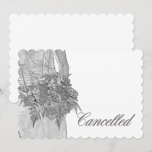 結婚式中止のお知らせ 案内状 (正面/裏面)