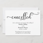 結婚式中止のカリグラフィー発表カード 招待状 (正面)