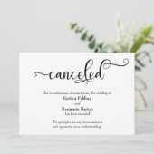結婚式中止のカリグラフィー発表カード 招待状 (スタンド正面)