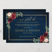 結婚式中止延期変更計画のお知らせ 招待状 (正面/裏面)