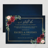 結婚式中止延期計画変更のお知らせ 招待状 (正面/裏面)