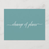 結婚式中止・延期のお知らせ ティール 案内ポストカード (正面)