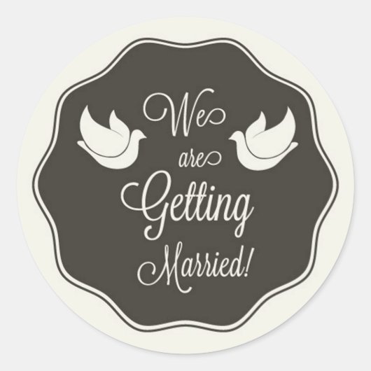 結婚式丸ステッカークラシックを入手する ラウンドシール (正面)