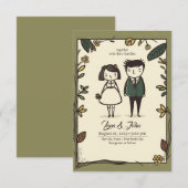 結婚式予測できなの招待，結婚式招待状 招待状 (正面/裏面)