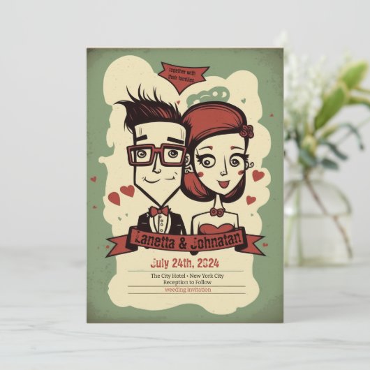 結婚式予測できなの招待,結婚式招待状 招待状 (スタンド正面)