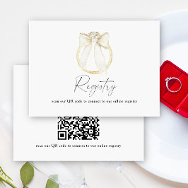 結婚式二次会QRコードリングボウギフトギフトリスト用 エンクロージャーカード