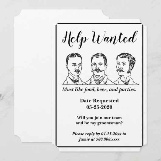 結婚式仲人募集依頼の広告 招待状 (正面/裏面)