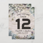 結婚式会場テーブル番号おしゃれな花の木のライト 招待状 (正面/裏面)